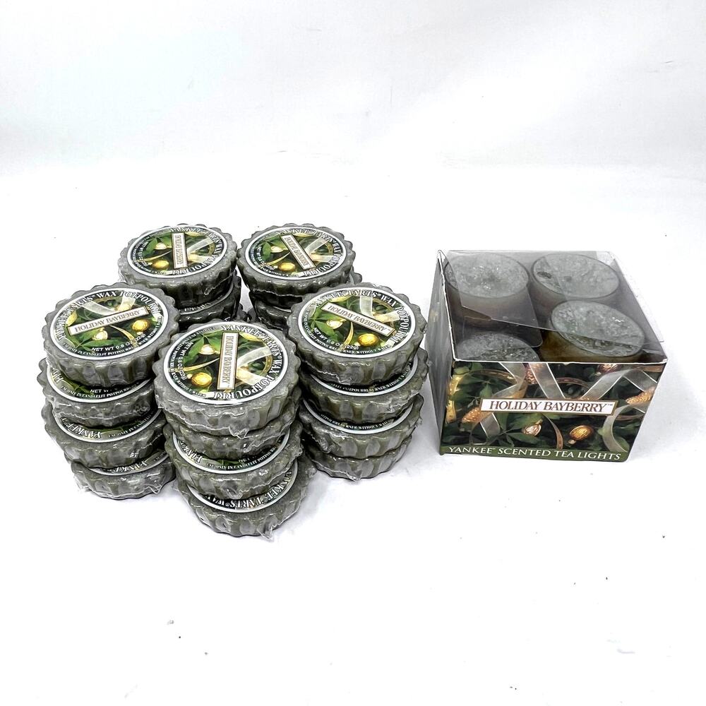 Yankee Candle Holiday Bayberry‎ 20 Wax Tarts Tea Light Candles Box 11